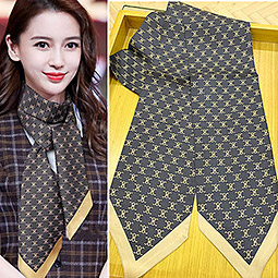 Star Style Real Silk Neckerchief, Mulberry Silk Double-deck Printing Scarf Fashion Design Long Neckerchiefs Cover Image