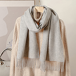 Solid Color Cashmere Scarf Fashionable And Simple Long Cashmere Shawl 100% Cashmere Tassels Scarves Cover Image