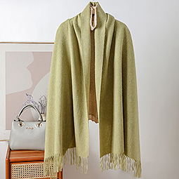 Extra Thickened Wool Scarf Winter Keep Warm Thickened Wool Shawl Solid Color Tassels 100% Wool Thickened Scarves Cover Image